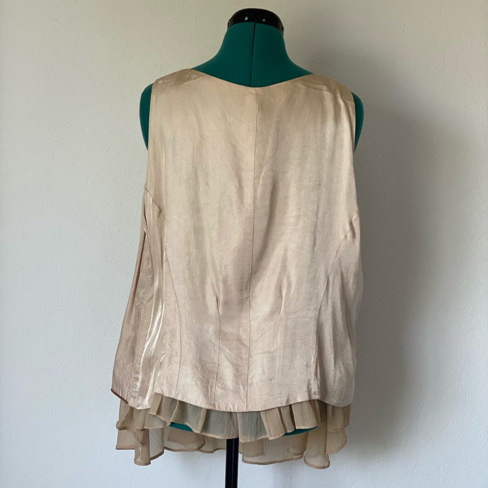IMAN Beige Golden Vest Jacket  size 1X - Picture 10 of 10